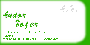 andor hofer business card